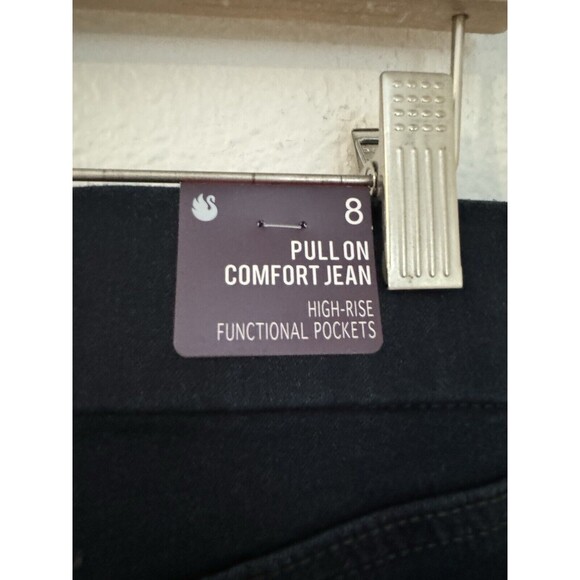 Gloria Vanderbilt Amanda Pull On Comfort Jeans Size 8 Dark Blue New Stretch - Picture 4 of 10